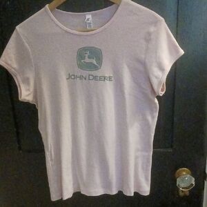 Pink John Deere 100% Cotton Top XL